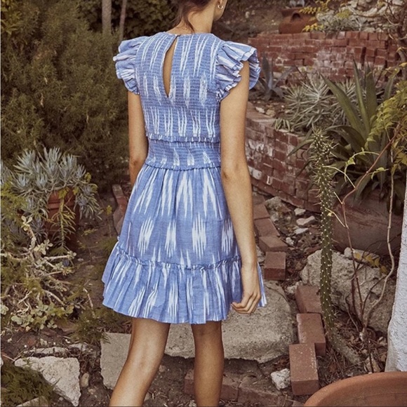 SAYLOR Blue Ruffled Mini Dress - Picture 2 of 5